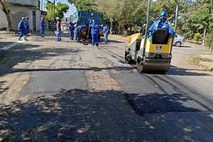 Santa Teresinha recebe operação tapa buraco