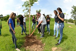Longatto realiza plantio de árvores com escolas estaduais