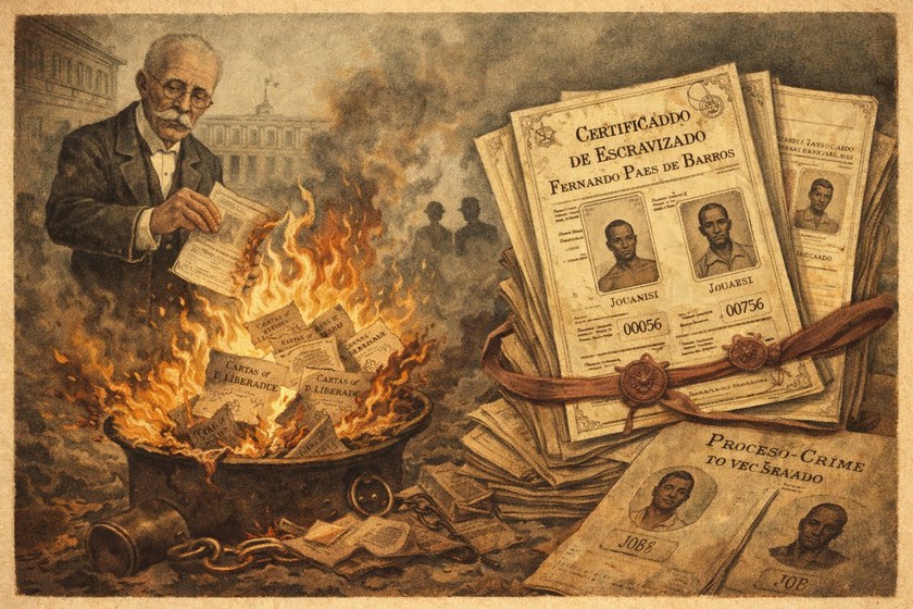 Nos anexos de um processo-crime, fogo do apagamento e História em fragmentos