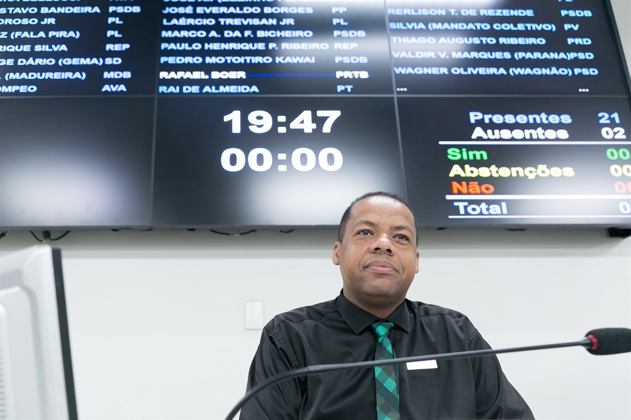 Vereador Thiago Ribeiro (PRD) é autor da moção de apelo