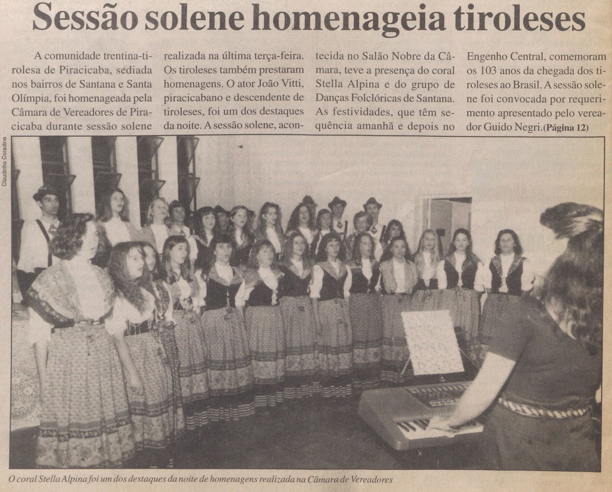 Registros preservados no sistema ATOM mostram a participação da comunidade tirolesa e trentina há 30 anos