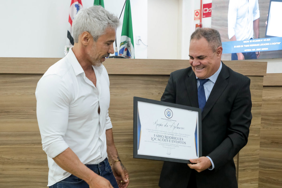 Moção reconhece a atuação da empresa no setor de locações para eventos sociais e corporativos