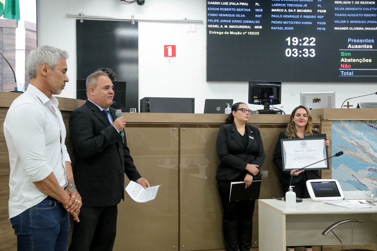 Moção reconhece a atuação da empresa no setor de locações para eventos sociais e corporativos