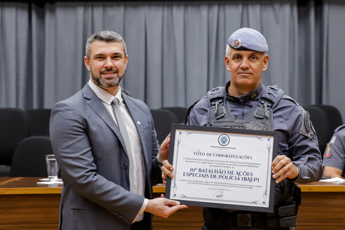 Vereador Renan Paes (PL) é autor das homenagens à corporação e a policiais militares que atenderam ocorrências de sucesso na cidade