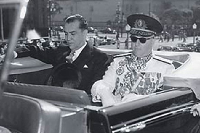 Presidente Juscelino Kubitscheck e General Lott durante a posse em 1956