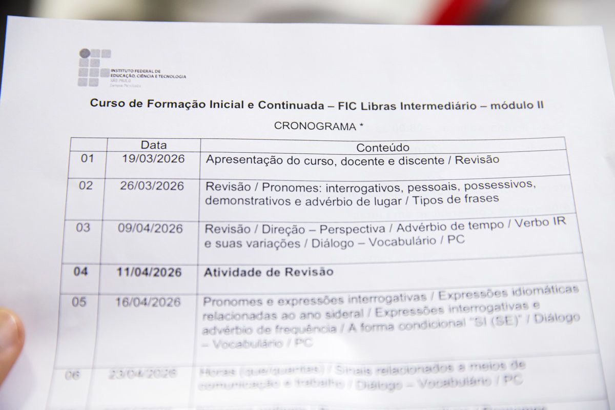 Câmara reinicia cursos de Libras em parceria com o Instituto Federal