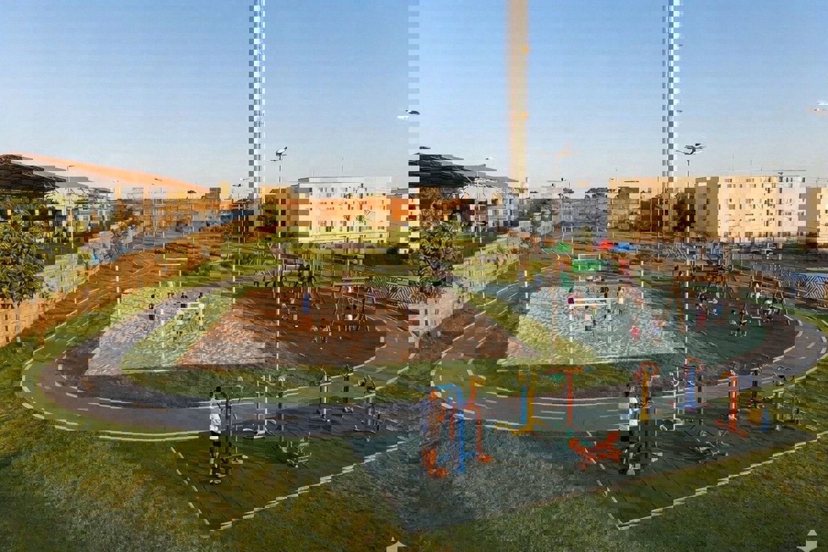 Projeto de praça idealizado pelos moradores (imagem de IA)