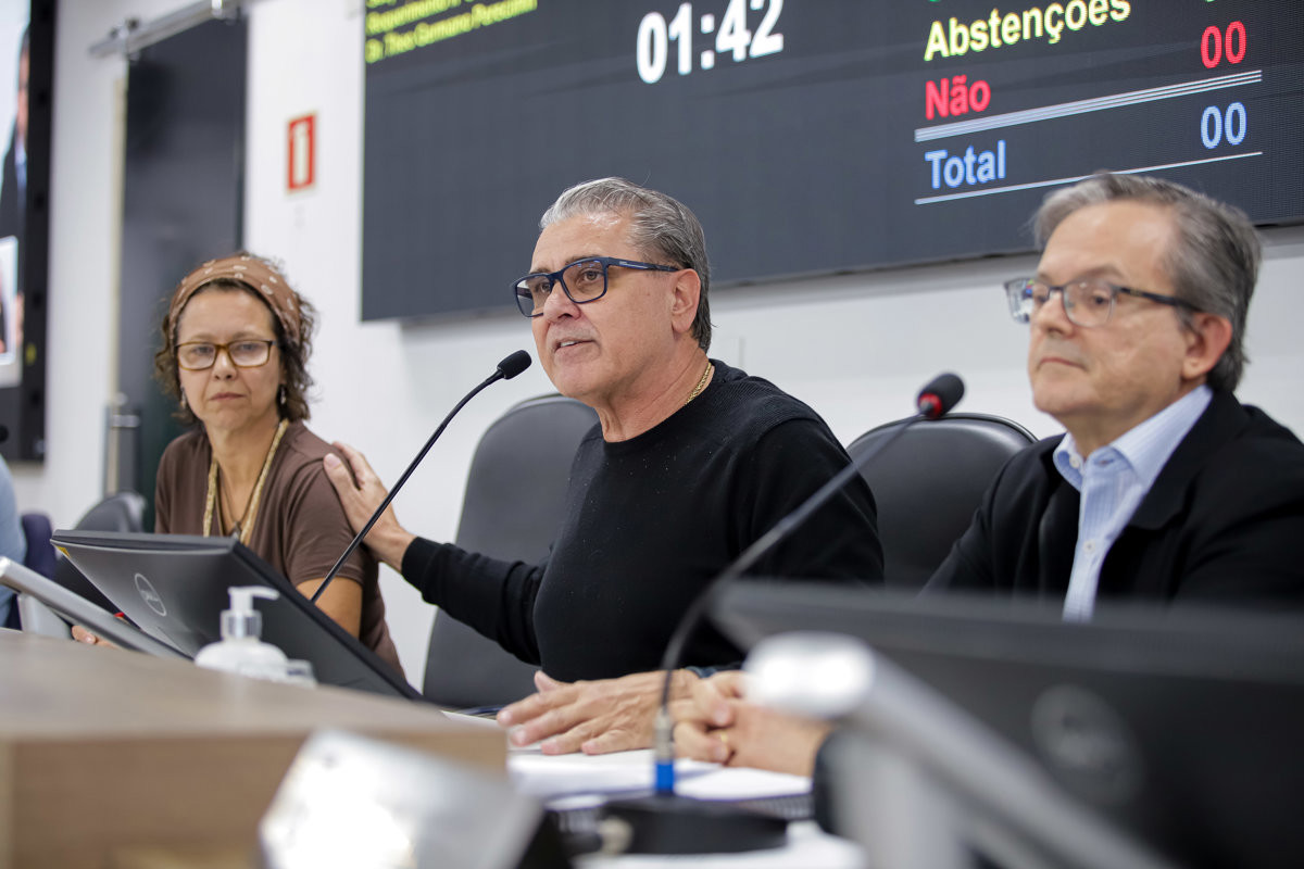 Da esquerda para a direita: Silvia Morales, Ary Pedroso Jr. e Theo Germano Perencin