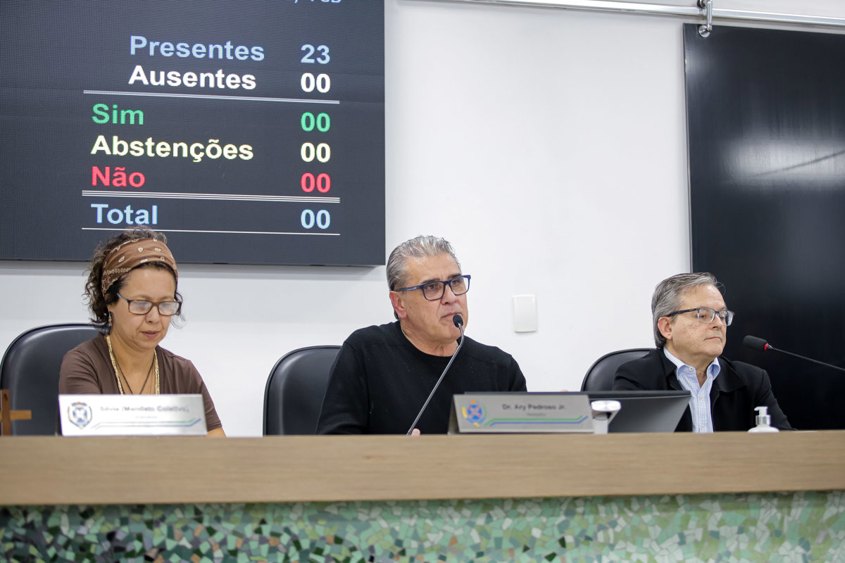 Da esquerda para a direita: Silvia Morales, Ary Pedroso Jr. e Theo Germano Perencin