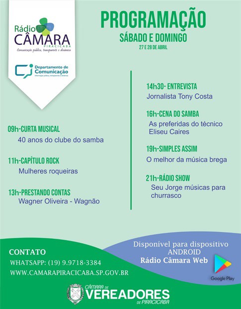 Programação Rádio Câmara Web 