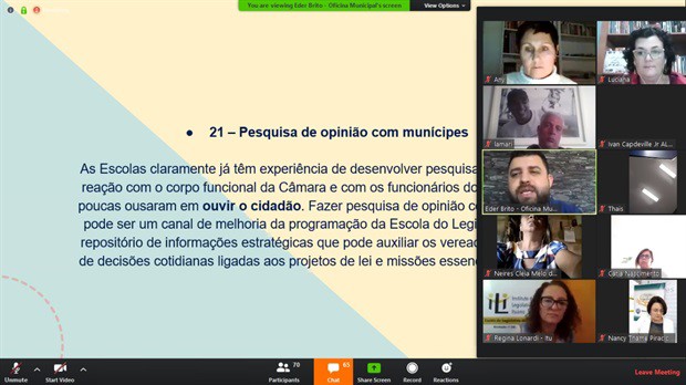 Encontro foi transmitido pela internet, com participações de todo o Brasil