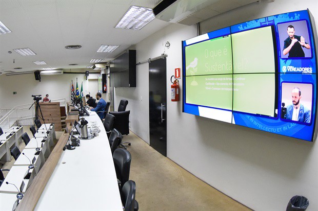 Evento transmitido pela TV Câmara teve a participação remota de professor e publicitário