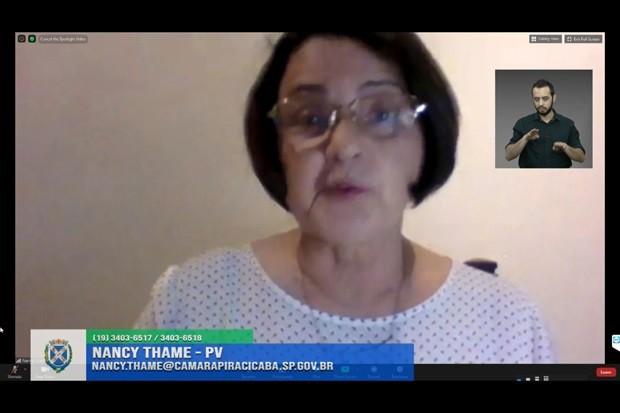 Nancy Thame comentou sobre as eleições durante a 34ª reunião ordinária, nesta segunda-feira