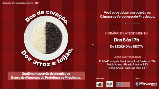 As doações podem ser realizadas de segunda a sexta, das 8h às 17h