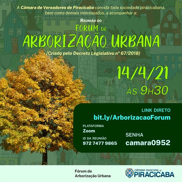 Fórum Permanente de Arborização Urbana se reúne nesta quarta (14)