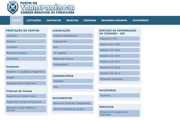 Portal da Transparência da Câmara disponibiliza todos os arquivos das contas de 2020