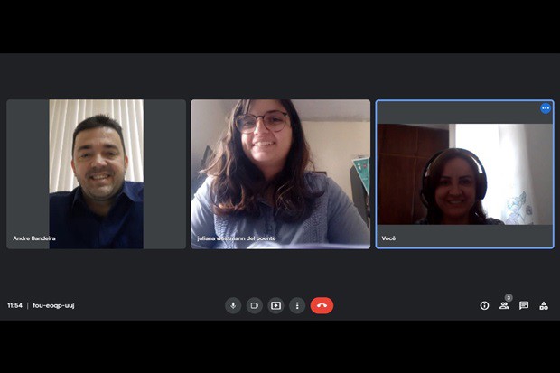 Vereador André Bandeira em reunião virtual