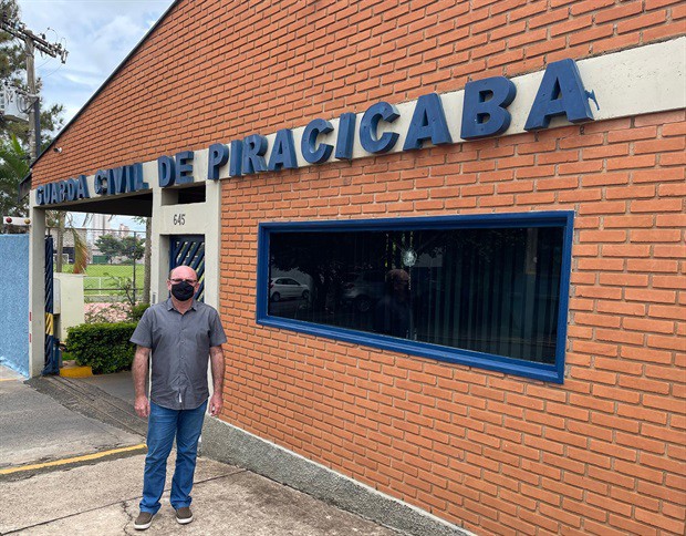 Anilton Rissato participou nesta quinta-feira (16) de reunião na sede da Guarda Civil Municipal de Piracicaba para debater questões de segurança em Santa Terezinha