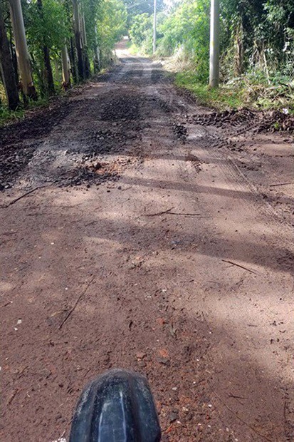 Obras na estrada da Chácara do Bachega, no Nova Suíça