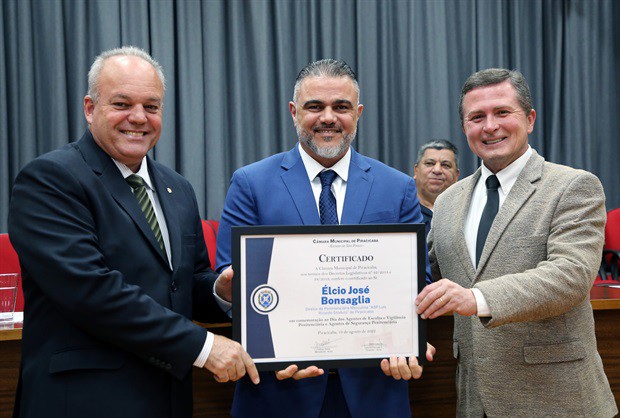 Da esquerda para a direita: Gilmar Rotta, Élcio Bonsaglia, Laércio Trevisan Jr.