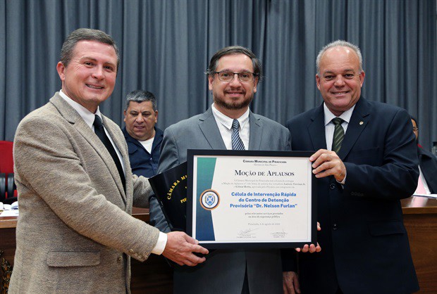Da esquerda para a direita: Laércio Trevisan Jr., Maurício Golçalves e Gilmar Rotta