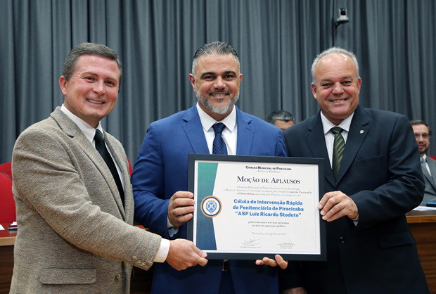 Da esquerda para a direita: Laércio Trevisan Jr. Élcio Bonsaglia e Gilmar Rotta 