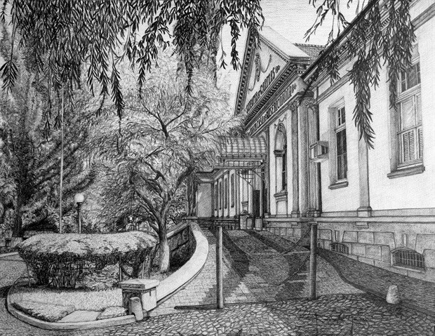 Santa Casa, desenho em grafite | rosangelanovaes.blogspot.com