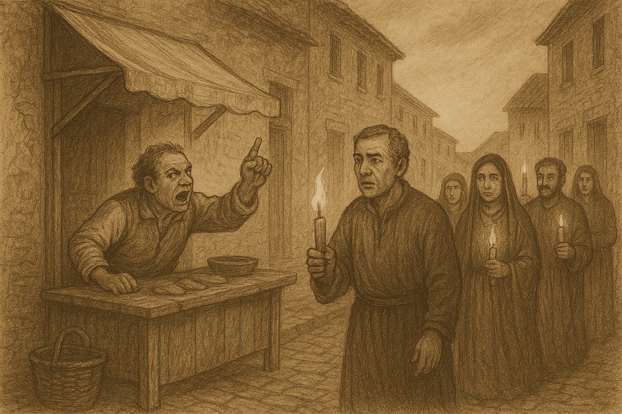 Briga de barraqueiro marcou Sexta-feira Santa no Século 19 e foi registrada em ata pela Câmara. Crédito: imagem gerada com o uso de Inteligência Artificial