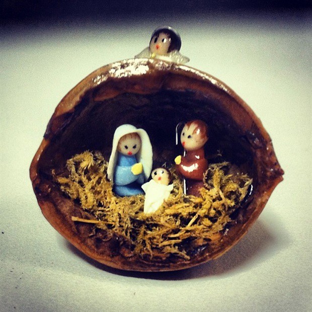 Presépio na Casca de Noz.