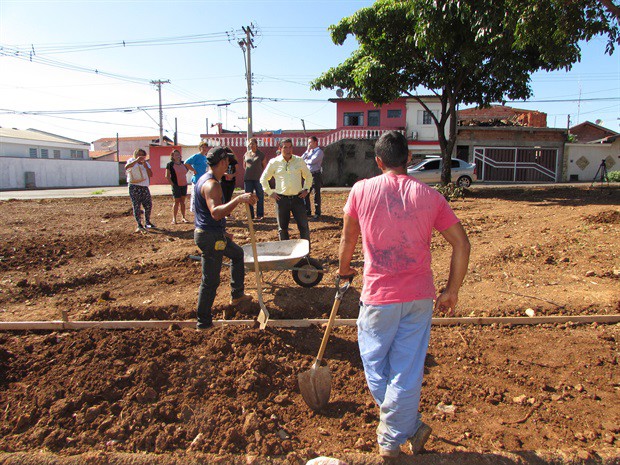 Obras da academia do Parque Residencial Água Branca 