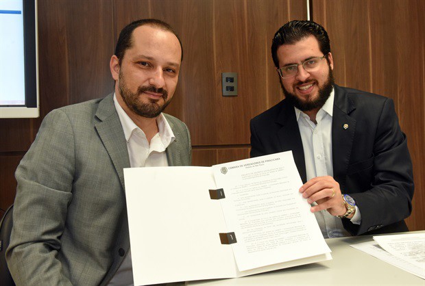 Reitor interino da Unimep, Fábio Josgrilberg, foi recebido pelo presidente Matheus Erler em 14 de novembro